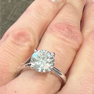 3.01 CT Lab Diamond Stunning Engagement Ring – 14K White Gold